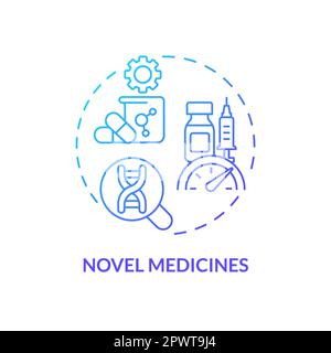 Novel medicines blue gradient concept icon Stock Vector