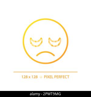 Disappointed emoji pixel perfect gradient linear vector icon Stock Vector