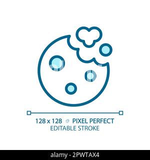 Cookies pixel perfect blue RGB color icon Stock Vector