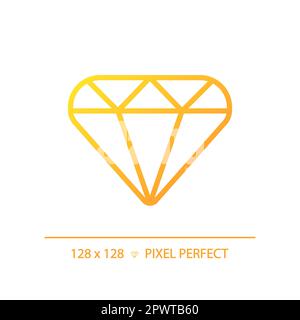 Diamond pixel perfect gradient linear vector icon Stock Vector