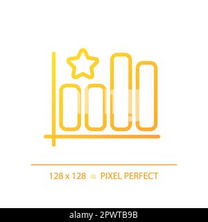 Bar graph pixel perfect gradient linear vector icon Stock Vector