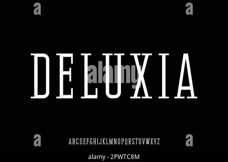 Elegant luxury high end condense font vector Stock Vector