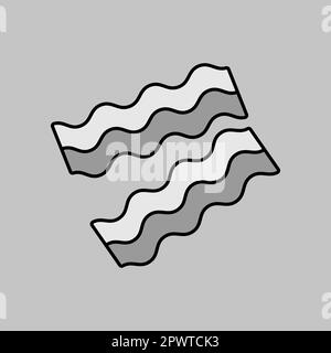 Bacon pieces isolated grayscale icon. Farm animal sign. Graph symbol ...