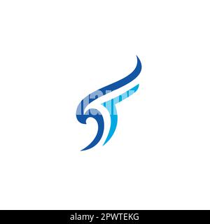 F Eagle Logo. Letter F abstract Bird Vector Illustration Stock Vector