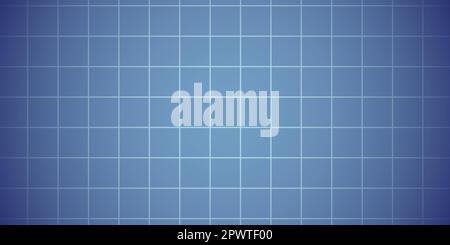 Blue tiled wall horizontal background with vignette round gradient shadow, vector illustration. Stock Vector