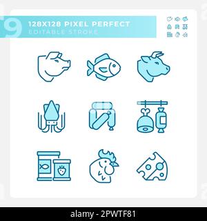 Poultry pixel perfect blue RGB color icon Stock Vector Image & Art - Alamy