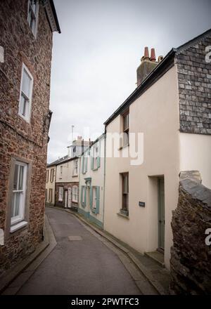 Street view in the twin villages of Kingsand and Cawsand in South east Cornwall, England, UK Stock Photo