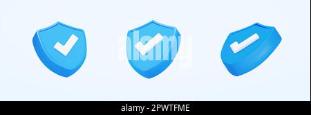 Check Mind Protection Blue Icon In Flat Style. 24950861 Vector Art