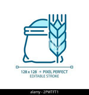 Flour pixel perfect blue RGB color icon Stock Vector