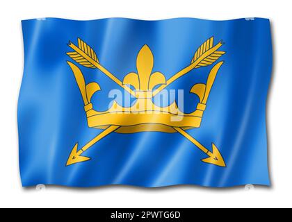 Suffolk County flag, United Kingdom waving banner collection. 3D illustration Stock Photo