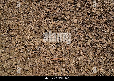 Loose volcanic rocks surface. Full frame texture. Stock Photo