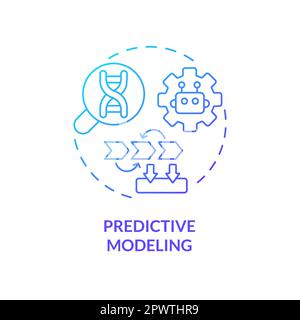 Predictive modeling blue gradient concept icon Stock Vector