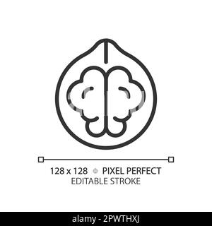 Nuts pixel perfect linear icon Stock Vector