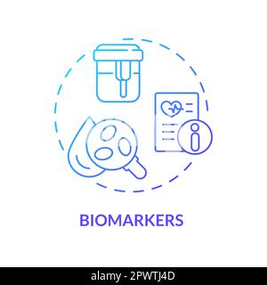 Biomarkers blue gradient concept icon Stock Vector
