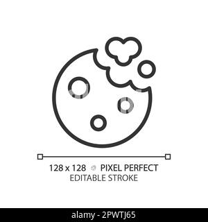 Cookies pixel perfect linear icon Stock Vector