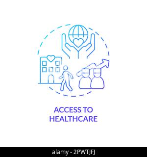Access to healthcare blue gradient concept icon Stock Vector