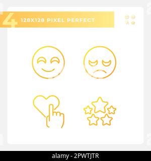 User feedback about service pixel perfect gradient linear vector icons set Stock Vector