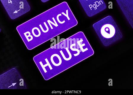 Conceptual caption Bouncy House, Business approach Automated program that runs over the Internet Artificial intelligence Stock Photo