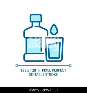 Water pixel perfect blue RGB color icon Stock Vector