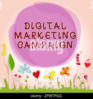Conceptual caption Digital Marketing Campaign, Word for Social media promotion content management Stock Photo