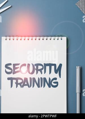 Conceptual display Security Training, Word Written on providing security awareness training for end users Stock Photo