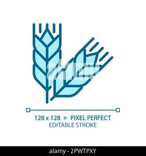 Food grains pixel perfect blue RGB color icon Stock Vector