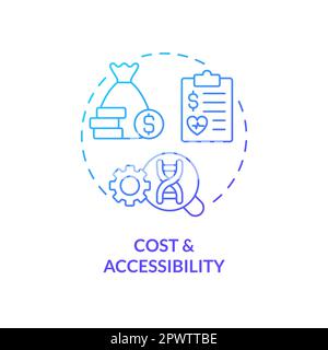 Cost and accessibility blue gradient concept icon Stock Vector