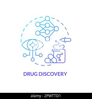 Drug discovery blue gradient concept icon Stock Vector