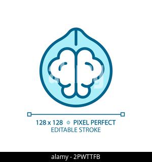 Nuts pixel perfect blue RGB color icon Stock Vector