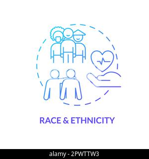 Race and ethnicity blue gradient concept icon Stock Vector