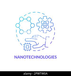 Nanotechnologies blue gradient concept icon Stock Vector