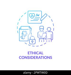 Ethical considerations blue gradient concept icon Stock Vector