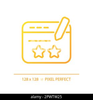 Review pixel perfect gradient linear vector icon Stock Vector