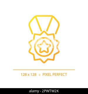Medal pixel perfect gradient linear vector icon Stock Vector
