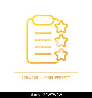 Clipboard with stars pixel perfect gradient linear vector icon Stock Vector