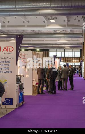 Paris Pharmapack 2023 by CPHI, interior exhibition hall of Paris Expo Porte de Versailles Stock Photo