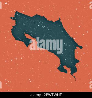 Costa Rica vintage map. Grunge map of the country with distressed texture. Costa Rica poster. Vector illustration. Stock Vector