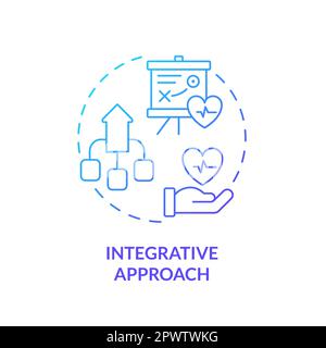 Integrative approach blue gradient concept icon Stock Vector