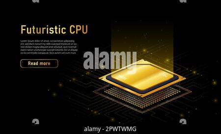 Futuristic processor concept Stock Vector
