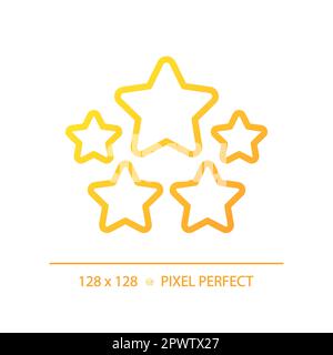 Five stars pixel perfect gradient linear vector icon Stock Vector