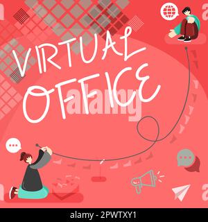 Text showing inspiration Virtual Office, Business showcase Mobile work-environment equipped with telecommunication links Stock Photo