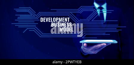 Sign displaying Development Business Model, Internet Concept rationale of how an organization created Stock Photo