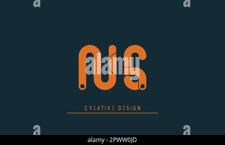 Alphabet letters Modern Creative logo NS , SN Stock Vector