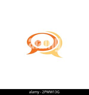 Speech Bubble People Chat Logo. Two People Icon Stock Vector