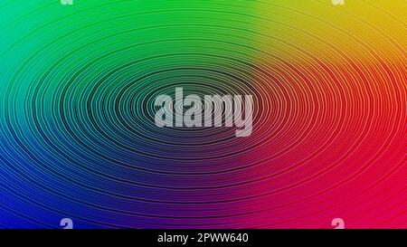 Curve shape. Vintage color gradient. 3D render Stock Photo