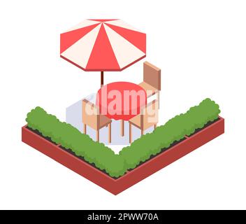 Isometric cafe table Stock Vector