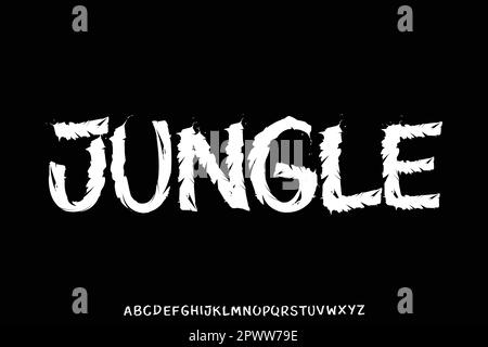 Creative hand writing textured brush stroke display font vector Stock Vector
