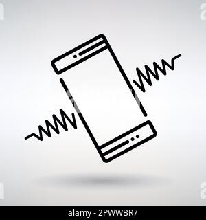 mobile phone icon symbolizing a phone call on a light background Stock Vector