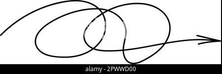 Hand drawn line spiral arrow. Vector isolated illustration Stock Vector