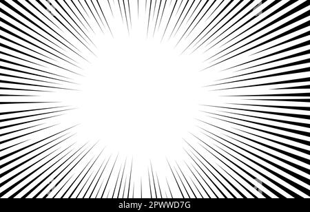 Comic book speed lines. Action lines Manga effect. Pattern of fast burst anime boom. Vector isolated illustration Stock Vector